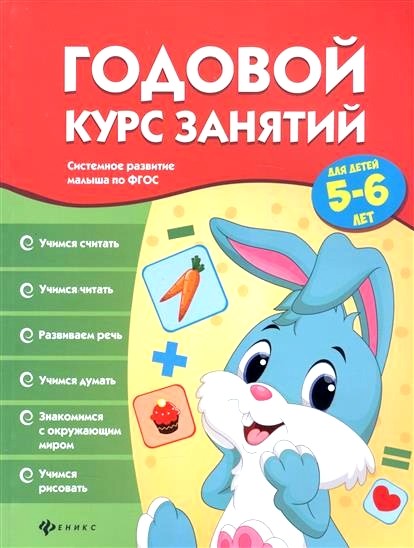 Обложка книги Годовой курс занятий для детей 5-6 лет 